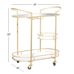 Contemporary Iron Bar Cart Gold - Olivia & May -Baxton Home Shop GUEST 77700dba 4048 469a a34a c268b87fe38e