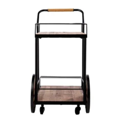 Trodel Reclaimed Wood Bar Cart Natural/Black - Aiden Lane -Baxton Home Shop GUEST 77c2def9 b5aa 4b95 ab5f db364da6a593