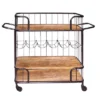 2 Shelves And Metal Frame Bar Cart With Wooden Top Black/Brown - The Urban Port -Baxton Home Shop GUEST 78f04199 260e 4cd5 9342 66f585127476