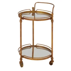 Traditional Iron And Mirrored Bar Cart Brass - Olivia & May -Baxton Home Shop GUEST 794f5252 9153 44d9 95c7 317119f5bd69