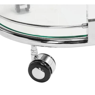 Lennon Acrylic Bar Trolley - Chrome - Safavieh 7 Lennon Acrylic Bar Trolley - Chrome - Safavieh - Image 5