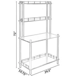 Fabulaxe Modern Display Wooden Console Bar Serving Table With 4 Tiered Open Shelves, For Bartender, Kitchen Or Wine Caller Room -Baxton Home Shop GUEST 79c60205 f9fa 47c6 a329 279dd8405383