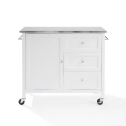 Soren Stainless Steel Top Kitchen Island/Cart Stainless Steel /White - Crosley -Baxton Home Shop GUEST 79cfbf2c c3c2 4ea3 acb8 e01424332f83