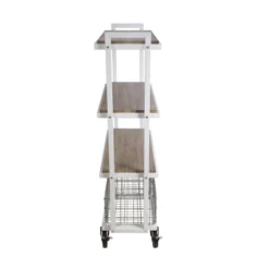 Cart System With Wheels 4 Tier White - Atlantic -Baxton Home Shop GUEST 7acbe779 a55d 4c97 92c3 fdf2ced738b7