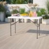 Emma And Oliver 4-Foot Granite White Plastic Folding Table - Banquet / Event Folding Table -Baxton Home Shop GUEST 7c5447a8 cf71 4f33 97f9 8a1117d2212c