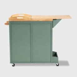 Dorthy Two-Tone Wood Kitchen Cart Green/Natural - Baxton Studio -Baxton Home Shop GUEST 7ca531d8 eec9 4063 8b46 0f7c61f7b3cc