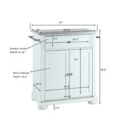 Alexandria Stainless Steel Top Portable Kitchen Island - White - Crosley -Baxton Home Shop GUEST 7d1e6621 5921 48c1 b3bd b94c11c74eaf