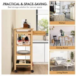 Costway Rolling Kitchen Island Utility Trolley Cart W/Drawer & Wine Rack -Baxton Home Shop GUEST 7de7a596 2ceb 4434 95d2 ec7a7b28ee51