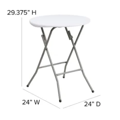 Emma And Oliver 2-Foot Round Granite White Plastic Folding Table - Banquet / Event Folding Table -Baxton Home Shop GUEST 7f011ec1 c663 4534 8446 fde29fd6fb5c