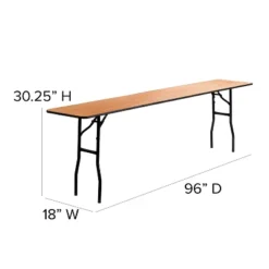 Emma And Oliver 8-Foot Rectangular Wood Folding Training / Seminar Table With Clear Coated Top -Baxton Home Shop GUEST 7f58236a 863e 4291 88a6 3ca73da44258