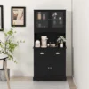 Costway 67'' Storage Cabinet Closet Kitchen Pantry Cupboard With Adjustable Shelves Black/White -Baxton Home Shop GUEST 7fb1fd6d 5067 4fb5 98a4 d1d3c421e232
