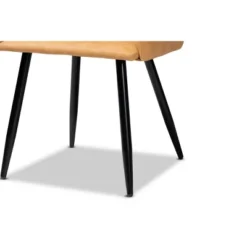 2pc Eris Tan Leather Upholstered And Metal Dining Chairs Black/Tan - Baxton Studio -Baxton Home Shop GUEST 7fcc1373 39e9 4a06 9223 8b4089b5502d