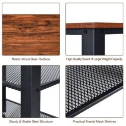 Industrial Serving Cart 3-Tier Kitchen Utility Cart On Wheels W/Storage Black -Baxton Home Shop GUEST 7feb7528 1c48 40b3 9673 216a00afd803