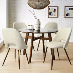 Set Of 4 Edwin Upholstered Side Chair Walnut Legs -The Pop Maison 27 Set Of 4 Edwin Upholstered Side Chair Walnut Legs -The Pop Maison -Baxton Home Shop GUEST 8039bde7 5dbe 4edf 8e29 017837102dff