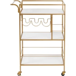 Honey-Can-Do 3 Tier Bar Cart Gold/White -Baxton Home Shop GUEST 8119e88b 26c9 4532 a6a8 602bd1270f0d