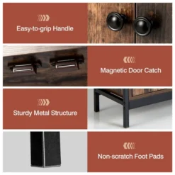 Costway 2-Door Industrial Kitchen Storage Cabinet Buffet Sideboard Open Shelves -Baxton Home Shop GUEST 8210a23b 0f35 46f5 a318 3c494dd2d4d0