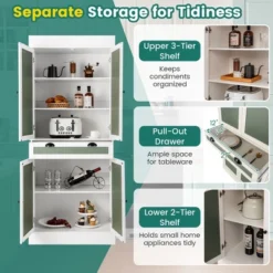 Costway 72'' Kitchen Buffet Hutch Pantry Cabinet Cupboard With 4 Doors & Adjustable Shelves 14 Costway 72'' Kitchen Buffet Hutch Pantry Cabinet Cupboard With 4 Doors & Adjustable Shelves -Baxton Home Shop GUEST 821817a2 6eeb 4d1c b247 4ac3c6a467f4