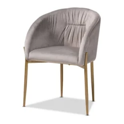 Ballard Velvet Fabric Upholstered Metal Dining Chair - Baxton Studio -Baxton Home Shop GUEST 8245f018 fd6b 4c38 8988 58eeb32ad72b