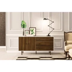 Pasadena Side Board White/Dark Brown - Polifurniture