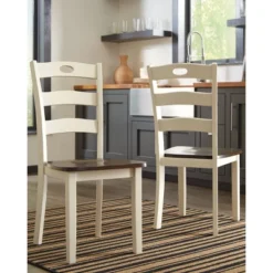 Set Of 2 Woodanville Dining Room Side Chair White/Brown - Signature Design By Ashley