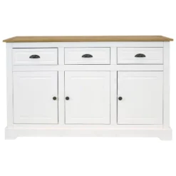 Sunnydaze Decor Sunnydaze Sideboard With 3 Drawers And 3 Doors - Solid Pine Construction - White - 32" -Baxton Home Shop GUEST 8377e2f6 fe4a 419f 9a57 027245f0cf43