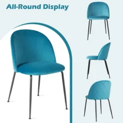 Tangkula Dining Chair Set Of 2 Upholstered Velvet Chair Set W/ Metal Base For Living Room -Baxton Home Shop GUEST 83c1932c 42e4 4c32 ac84 2fa162583763