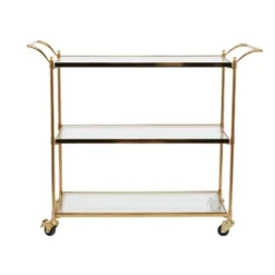 Modern 3 Shelf Metal Bar Cart Brass - Olivia & May -Baxton Home Shop GUEST 840b91be b8d0 4081 add5 ac01eb1fca88