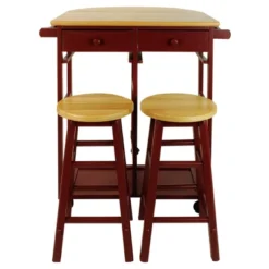 Breakfast Cart With Drop Leaf Table & Stool Set - Flora Home -Baxton Home Shop GUEST 8449c227 f94e 4395 94c8 38b91118c965
