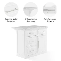 Cutler Faux Marble Top Kitchen Island White/White Marble - Crosley -Baxton Home Shop GUEST 85519b01 e853 48e4 b6b3 183159268e39