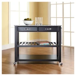 Solid Granite Top Kitchen Cart/Island With Optional Stool Storage - Crosley -Baxton Home Shop GUEST 855de61e 6371 441e 87dc 764cfd81c987