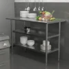 Emma And Oliver NSF Certified Stainless Steel 18 Gauge Work Table With 2 Undershelves -Baxton Home Shop GUEST 85fb332b a65d 4553 b3b3 e213df917bbd