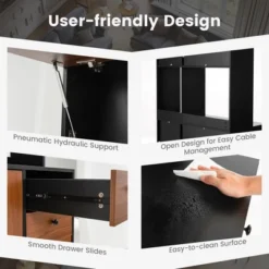 Costway 71'' Tall Kitchen Pantry Buffet Hutch Freestanding Storage Cabinet 4 Doors White/Walnut -Baxton Home Shop GUEST 86ca1cdd d5f6 46e4 9157 0b49a5a3fc6a