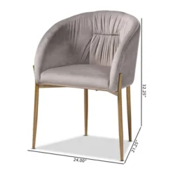 Ballard Velvet Fabric Upholstered Metal Dining Chair - Baxton Studio -Baxton Home Shop GUEST 8703f565 e197 47f8 968f 55e8eaf0f390