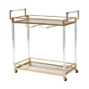 Savannah Metal And Glass Wine Cart Gold/Clear - Baxton Studio -Baxton Home Shop GUEST 88182b3f 1370 4c77 bd6f 1675d7c4d6af