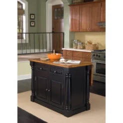 Monarch Kitchen Island With Oak Top Black - Homestyles -Baxton Home Shop GUEST 88490c4b e43d 4d83 810c 0fc3ebea8bd1