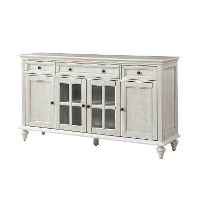 Nikolaj 58'' Wide 3 Drawer Traditional Sideboard With Solid Wood Legs| KARAT HOME 3 Nikolaj 58'' Wide 3 Drawer Traditional Sideboard With Solid Wood Legs| KARAT HOME