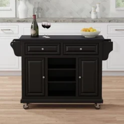Glenwillow Home Kitchen Cart With Locking Casters -Baxton Home Shop GUEST 8958141d 6283 4cb2 bd29 7e2f4a5ab454