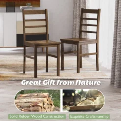 Costway Dining Chair Set Of 4 Modern Kitchen Wood Chairs W/ Solid Rubber Wood Structure -Baxton Home Shop GUEST 89e50643 853f 4f9a 86cf a9efb5c2b79b