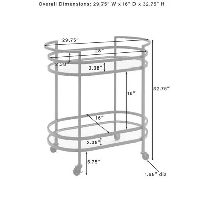 Bailey Bar Cart Matte Black - Crosley 5 Bailey Bar Cart Matte Black - Crosley - Image 3