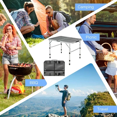 Costway Folding Grill Table For Camping Lightweight Aluminum Metal Grill Stand Table 6 Costway Folding Grill Table For Camping Lightweight Aluminum Metal Grill Stand Table - Image 4