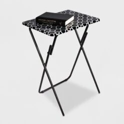 Set Of 2 TV Tray Black / White - Atlantic 10 Set Of 2 TV Tray Black / White - Atlantic -Baxton Home Shop GUEST 8a663a46 cdd5 49af 8247 8d49d468f50a