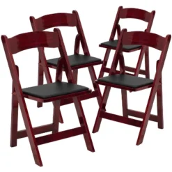 Emma And Oliver 4 Pack Wood Folding Chair With Vinyl Padded Seat -Baxton Home Shop GUEST 8aaaf5c3 43a2 4379 ae14 8de25eba8c59