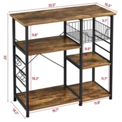 Yaheetech Kitchen Storage Rack With Basket/Hooks/Storage -Baxton Home Shop GUEST 8aed8970 6465 4962 9c4b ab4dc711e88f