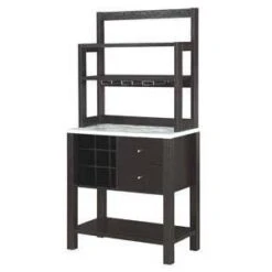 Newport 2 Drawer Serving Bar With Wine Rack And Shelves - Breighton Home -Baxton Home Shop GUEST 8aee40fb 660e 49f3 8777 e957b1be3172