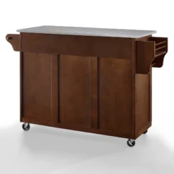 Eleanor Stainless Steel Top Kitchen Cart Mahogany/Stainless Steel - Crosley -Baxton Home Shop GUEST 8bd2a519 ce48 4225 9434 d15bd54fc949
