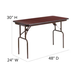 Emma And Oliver 4-Foot Mahogany Melamine Laminate Folding Banquet Table -Baxton Home Shop GUEST 8c47a225 c92d 4357 a064 c99777b50a6d 1