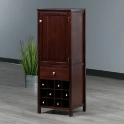 Brooke Cupboard 1 Drawer And Wine Holder Walnut - Winsome -Baxton Home Shop GUEST 8c495273 fce8 462e ac51 879c96dff437