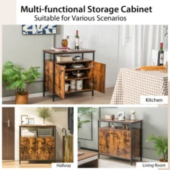 Costway Industrial 2-Door Buffet Sideboard Kitchen Cupboard Storage Cabinet With Open Shelf -Baxton Home Shop GUEST 8c53dc26 7f3d 4945 b916 d88973e56c8c