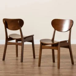 2pc Katya Wood Dining Chair Set Brown - Baxton Studio -Baxton Home Shop GUEST 8cad3303 1014 4fb0 8b05 ba363fe605f8