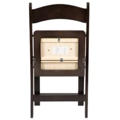 Emma And Oliver Chocolate Wood Folding Chair With Detachable Vinyl Padded Seat -Baxton Home Shop GUEST 8cb6942d b19e 4701 9aa7 9362fe73f105 1